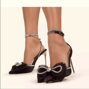 Match & Match Inspired Rhinestone Bow Heels New in Box